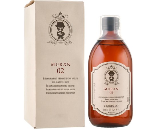 Очищающая янтарная морская вода для кожи головы Barba Italiana Muran 02, 500 ml, изображение 2