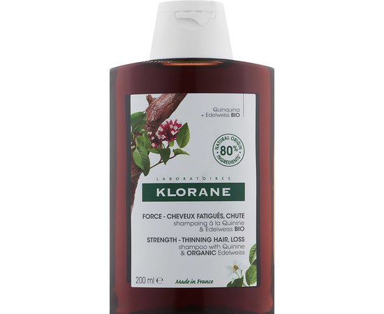 Укрепляющий шампунь с хинином и эдельвейсом Klorane Shampoo With Quinine and Edelweiss