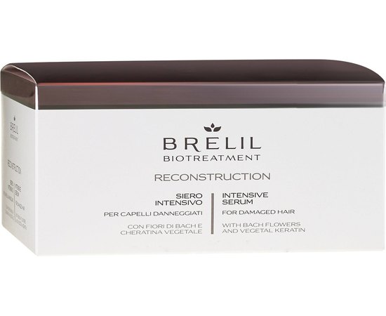 Відновлююча сироватка для волосся інтенсивної дії Brelil BioTreatment Reconstruction Intensive Serum, 10x15 ml, фото 