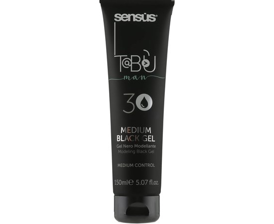 Моделюючий чорний гель для волосся Sensus Tabu Medium Black Gel, 150 ml, фото 