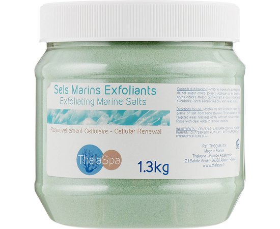 Thalaspa Exfoliating Marine Salts Отшелушивающая морська сіль Мікрокеан, 1,3 кг, фото 