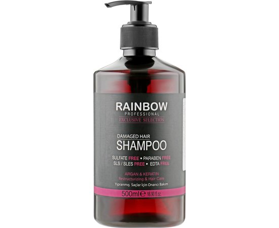 Шампунь Арган і Кератин Rainbow Exclusive Selection Argan & Keratin Shampoo, 500 ml, фото 