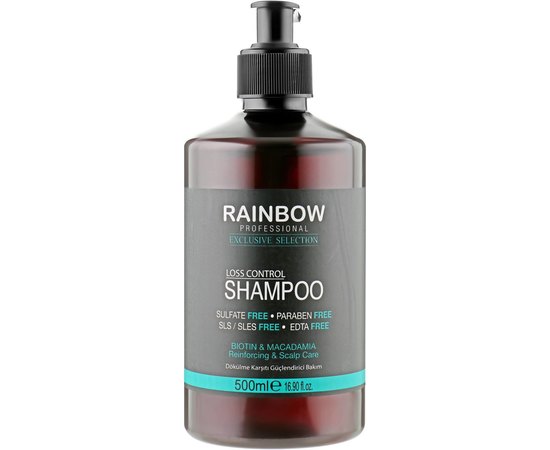 Шампунь Макадамія і Біотин Rainbow Exclusive Selection Biotin & Macadamia Shampoo, 500 ml, фото 