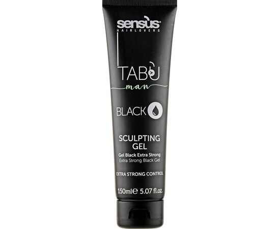 Скульптуруючий чорний гель для волосся Sensus Tabu Sculpting Black Gel, 150 ml, фото 