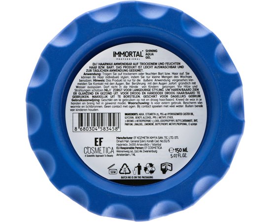 Віск Фіксуючий синій Rainbow Hair Wax Shining Aqua Gel, 150 ml, фото _ab__is.image_number.default