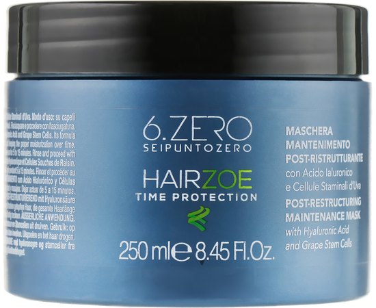 Восстанавливающая маска для домашнего ухода SeipuntoZero Hairzoe Time Protrction Post-Restructuring Maintenance Mask, 250 ml