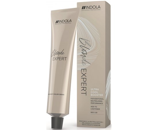 Добавка до фарби для забезпечення додаткової нейтралізації небажаної жовтизни волосся Indola Blonde Expert Ultra Cool Booster, 60 ml, фото _ab__is.image_number.default