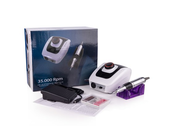 Фрезер для маникюра бело-черный Simei DM-206, 45 W/ 35000 об, изображение 5