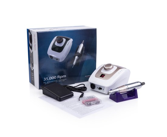 Фрезер для маникюра бело-золотой Simei DM-206, 45 W/ 35000 об., изображение 3