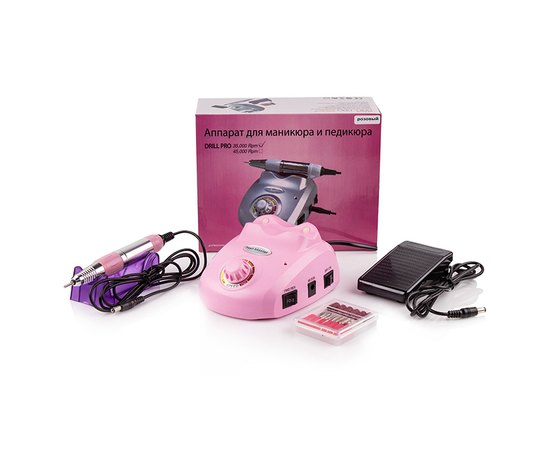Фрезер для маникюра ZS-603 Professional Pink, 45 W/ 35000 об, изображение 4