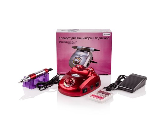 Фрезер для маникюра ZS-603 Professional Red, 45 W/ 35000 об, изображение 4