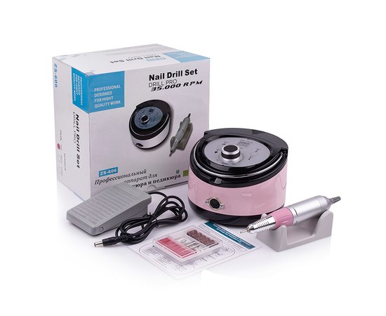Фрезер для маникюра ZS-606 Professional Pink, 65 W/ 35000 об, изображение 2