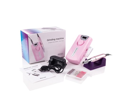 Фрезер портативный с аккумулятором Mobile Drill BQ-101 Pink, 45 W/35000 об., изображение 5