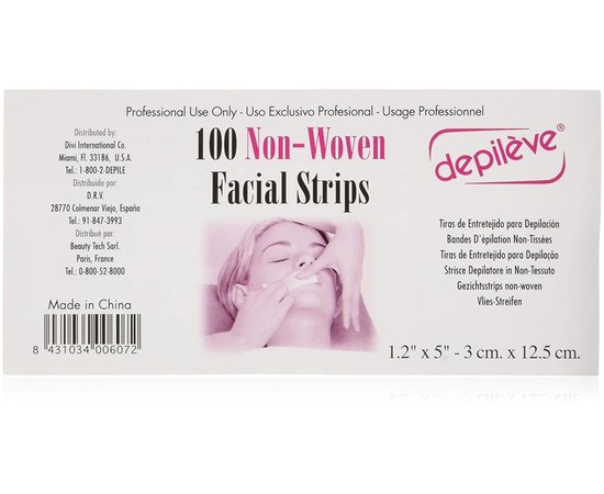 Полоски для депиляции на лице Depileve Facial Strips, 100 шт