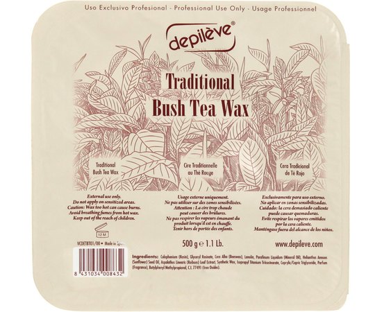Depileve Traditional Bush Tea Wax Традиційний віск з екстрактом чаю ройбуш, 1 кг, фото 