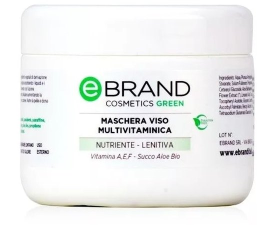 Витаминная маска для сухой и обезвоженной кожи Ebrand Maschera Viso Vitaminica, 250 ml