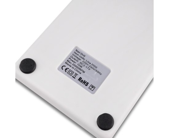 Фрезер для маникюра белый Lina 2000, 12 W/ 20000 об., изображение 3