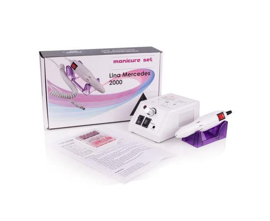 Фрезер для маникюра белый Lina 2000, 12 W/ 20000 об., изображение 5