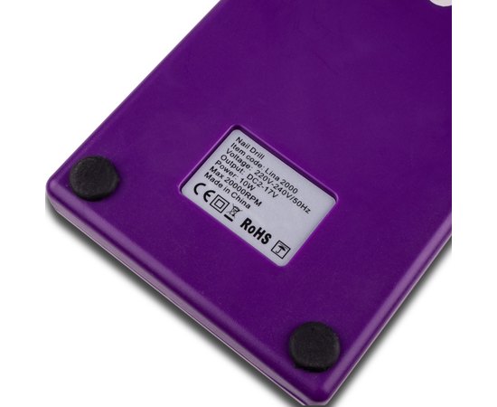 Фрезер для маникюра фиолетовый Lina 2000, 12 W/ 20000 об., изображение 3