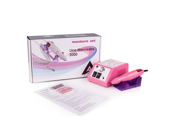 Фрезер для маникюра розовый Lina 2000, 12 W/ 20000 об., изображение 5
