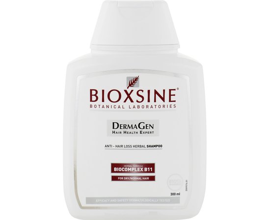 Растительный шампунь от выпадения волос для нормальных сухих волос Bioxsine, 300 ml