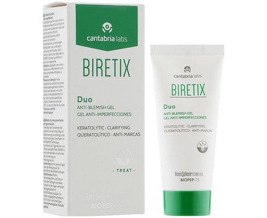 Себорегулирующий гель Cantabria Biretix Duo Anti-Blemish Gel, 30 ml, изображение 2
