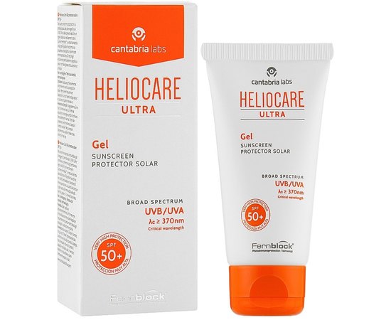 Солнцезащитный гель для нормальной и жирной кожи SPF50+ Cantabria Heliocare Ultra Gel, 50 ml, изображение 2