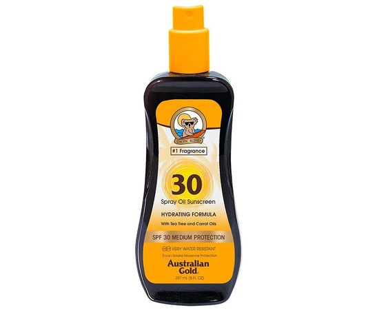 Australian Gold SPF30 Spray Oil with Carrot Сонцезахисний спрей з морквяним маслом, 237 мл, фото 