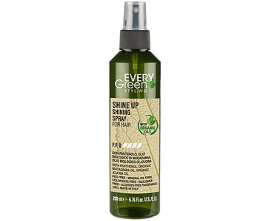 Спрей для блиску волосся без газу Dikson Every Green Shine Up Spray, 200 ml, фото 