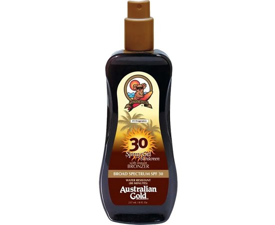 Спрей-гель с бронзатором SPF30 Australian Gold SPF 30 Spray Gel Bronzer, изображение 3