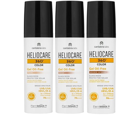 Тональный гель солнцезащитный SPF50+ Cantabria Heliocare 360 Color Gel Oil-Free Sunscreen, 50 ml, изображение 2