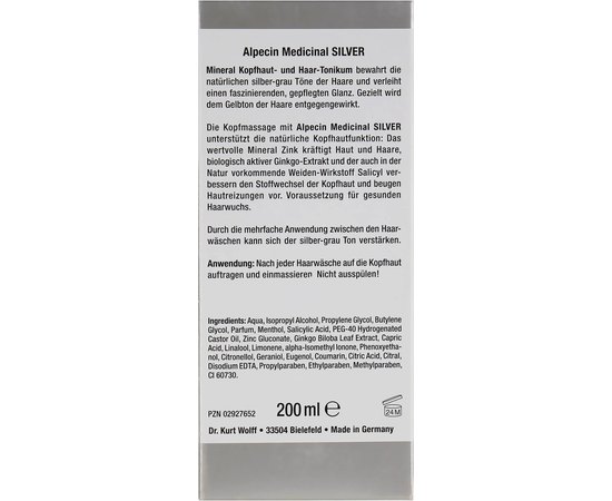Тонік для чутливої шкіри голови Alpecin Medicinal Silver Tonic, 200 ml, фото _ab__is.image_number.default
