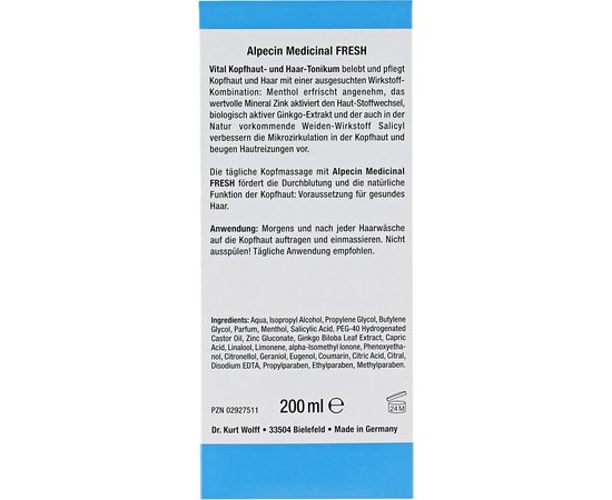 Витализирующая тонік для шкіри голови і волосся Alpecin Medicinal Fresh Tonic, 200 ml, фото _ab__is.image_number.default