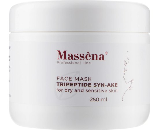 Маска для сухой и чувствительной кожи Massena Face Mask Tripeptide Syn-Ake, 250 ml
