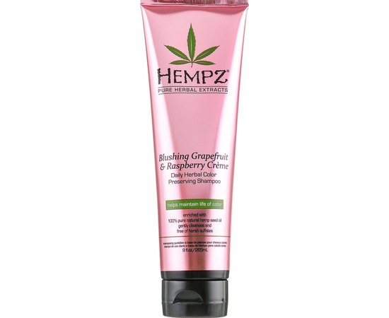 Шампунь для підтримки кольору і блиску волосся Грейпфрут і малина Hempz Blushing Grapefruit & Raspberry Creme Shampoo, 265 ml, фото 