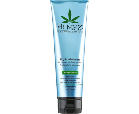 Шампунь интенсивно увлажняющий для сухих волос Hempz Triple Moisture Replenishing Shampoo, 265 ml