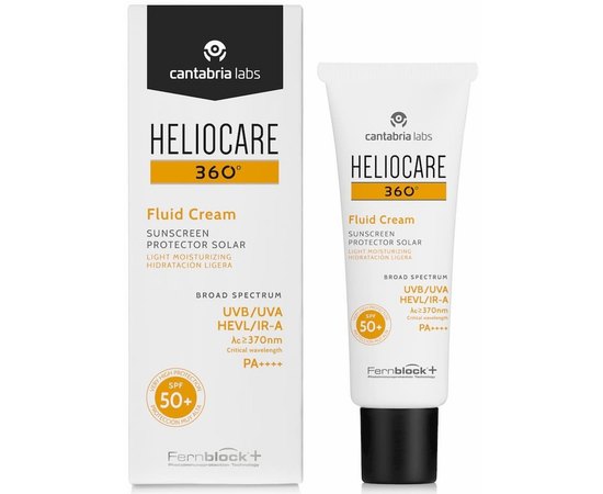 Солнцезащитный крем-флюид для всех типов кожи SPF50+ Cantabria Heliocare 360 Fluid Cream, 50 ml, изображение 2