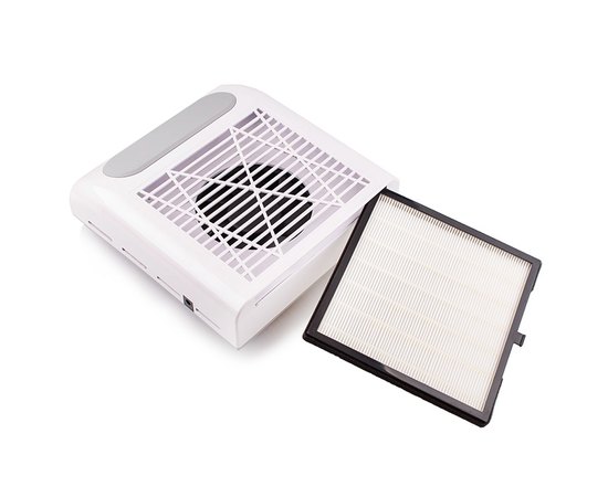 Вытяжка для маникюра с НЕРА-фильтром белая Simei 858-8, 80 W, изображение 3