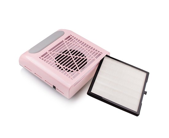 Вытяжка для маникюра с НЕРА-фильтром розовая Simei 858-8, 80 W, изображение 3
