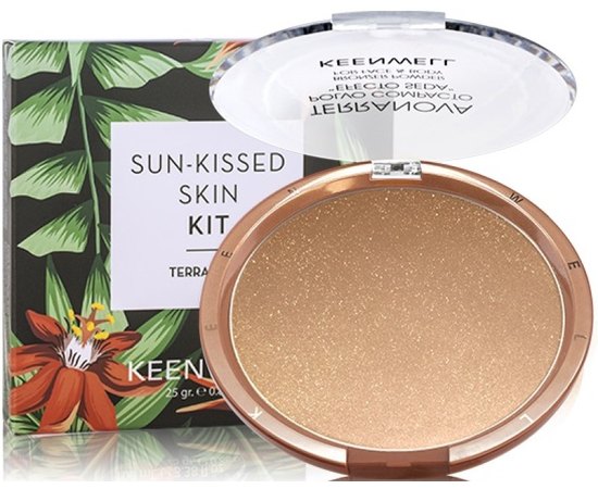 Компактна пудра-рум'яна зі світловідбивними пігментами SPF20 Keenwell Tiare Tahiti Sun Kissed Skin Kit Bronzer, 25g, фото 