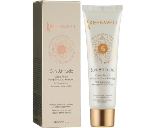 Мультизащитный антивозрастной крем для лица SPF 30 Keenwell Sun Attitude Multi-Protective Anti-Age Facial Cream SPF 30, 60ml, изображение 2