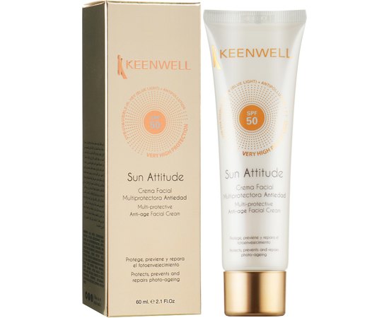 Мультизащитный антивозрастной крем для лица SPF50 Keenwell Sun Attitude Multi-Protective Anti-Age Facial Cream SPF 50, 60ml, изображение 2