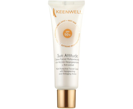 Мультизащитный крем для лица с депигментирующим и антивозрастным действием Keenwell Sun Attitude Depigmenting Anti Ageing SPF50+ Facial Cream, 50ml