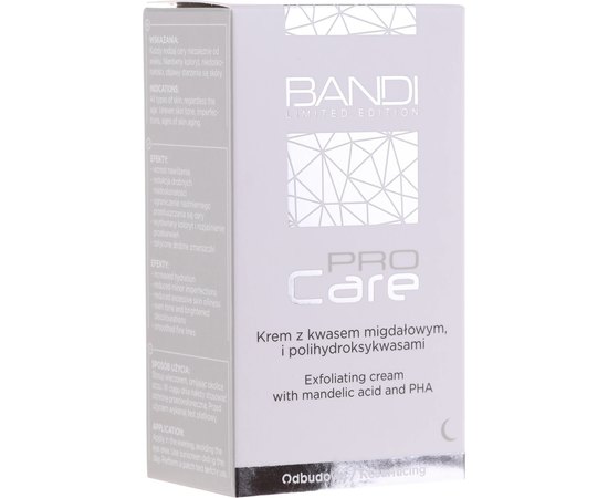 Отшелушивающий крем с миндальной кислотой PHA Bandi Exfoliating Cream with Mandelic Acid & PHA, 50 ml, изображение 2