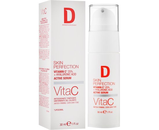 Активная сыворотка с витамином С 25% и гиалуроновой кислотой Dermophisiologique Skin Perfection VitaC, 30ml, изображение 3
