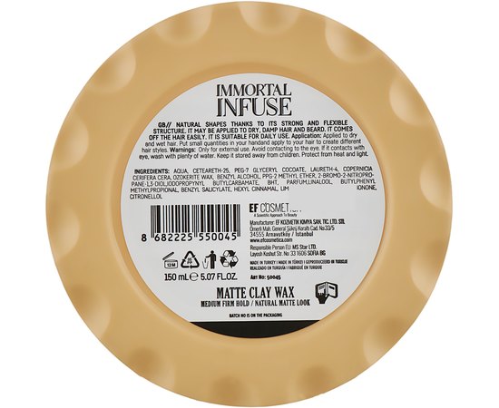 Матова глиняна паста для волосся Immortal Matte Clay Paste, 150 ml, фото _ab__is.image_number.default