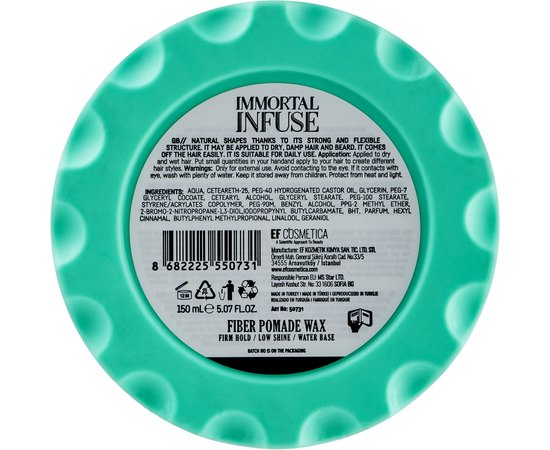 Охлаждающий воск-помада для волос Immortal Fiber Pomade Wax, 150 ml, изображение 2