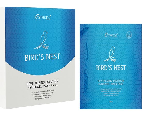 Гидрогелевая маска с ласточкиным гнездом Esthetic House Bird's Nest Revitalizing Hydrogel Mask Pack, изображение 2