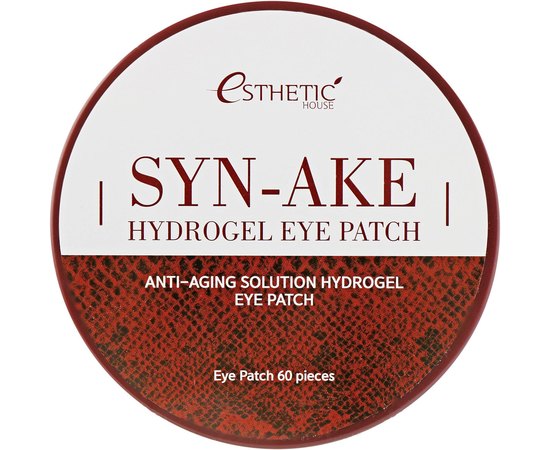Esthetic House Syn-Ake Hydrogel Eye Patch Гідрогелеві патчі для шкіри навколо очей зі зміїним отрутою, 60 мл, фото 