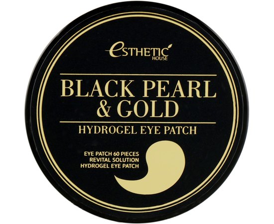 Гидрогелевые патчи для век с экстрактом чёрного жемчуга и золота Esthetic House Black Pearl & Gold Hydrogel Eye Patch, 60 шт